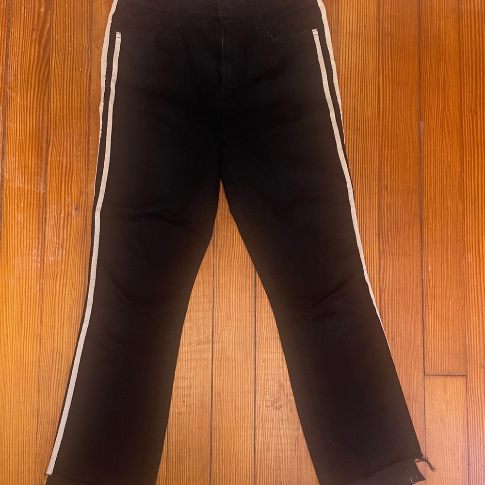 MOTHER Black Insider Crop Pants